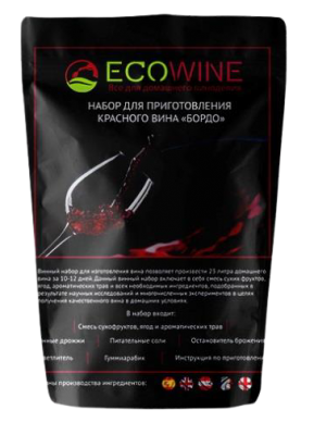 Набор для приготовления красного вина EcoWine Бордо, на 23 литра